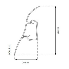 Плинтус ПВХ Arbiton LM55 Белый Мат, арт. 101, 2500x55x26