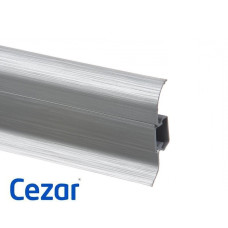 Плинтус ПВХ Cezar Premium Алюминий матовый, арт. 201, 2500x59x22