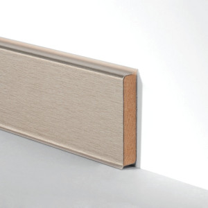 Плинтус напольный Dollken Cubu Flex 80 мм, Платина серебро, 80x13x2500