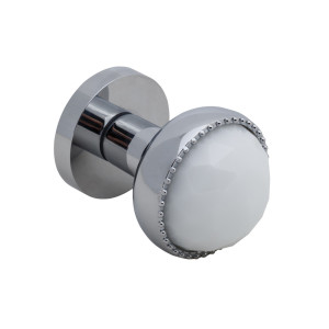 Дверные ручки Rich-Art 044 R65 Кристалл цвет хром / белое стекло